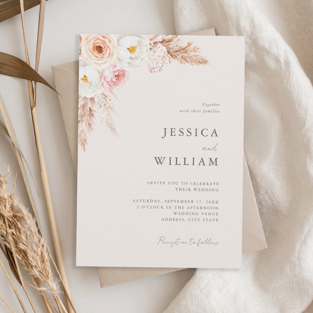 Invitación Boda floral minimalista Boho Fall (Subido por el creador)