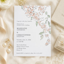 Boda floral minimalista de color rosa suave