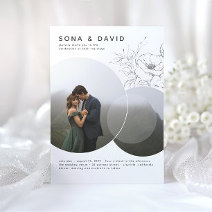 Invitación Boda floral Minimalista moderno foto