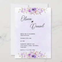 Boda floral Minimalista morado romántico