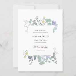 Invitación Boda floral minimalista simple