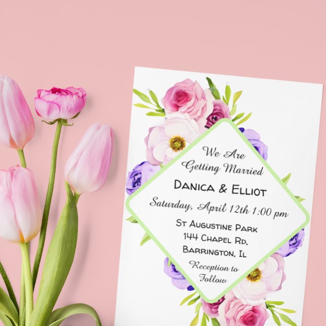 Invitación Boda floral Minimalista simple (Subido por el creador)