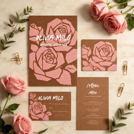 Invitación Boda floral moderna a mano