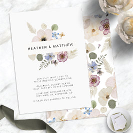 Invitación Boda floral moderna boho chic