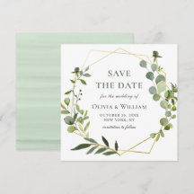 Boda floral moderna de eucalipto SAVE THE DATE