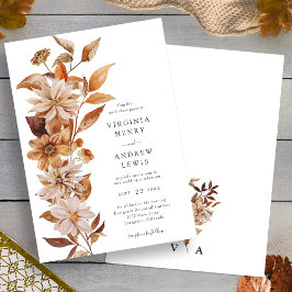 Invitación Boda floral moderna de otoño