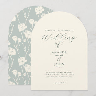 Invitación Boda floral moderna romántica etérea