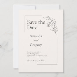 Invitación Boda floral moderna salva la fecha