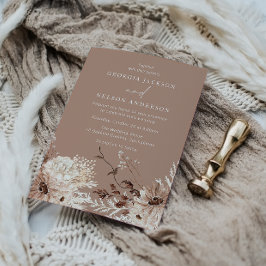 Invitación Boda floral moderno Boho Beige