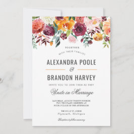 Invitación Boda floral moderno botánico toscano