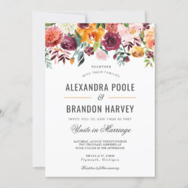 Invitación Boda floral moderno botánico toscano