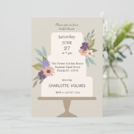 Invitación Boda floral moderno con ducha nupcial