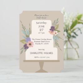 Invitación Boda floral moderno con ducha nupcial