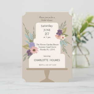Invitación Boda floral moderno con ducha nupcial