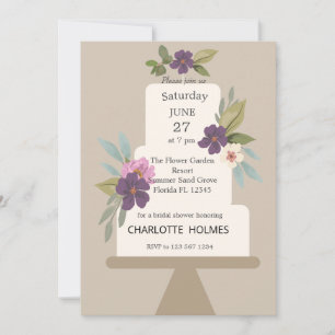 Invitación Boda floral moderno con ducha nupcial