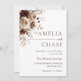 Invitación Boda floral moderno de Terracota Bohemia