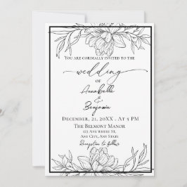 Invitación Boda floral moderno minimalista