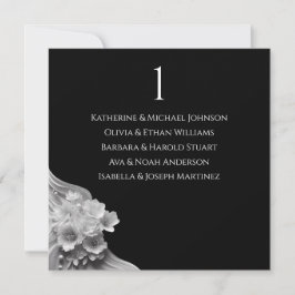 Invitación Boda floral moderno negro y blanco