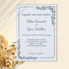 Invitación Boda floral monocromo ruso