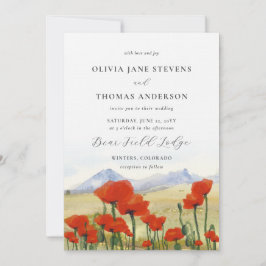 Invitación Boda Floral Montaña Poppy Wildflower Meadow