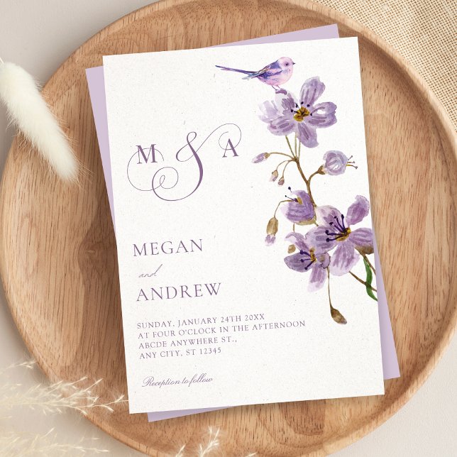 Invitación Boda floral morada (Subido por el creador)
