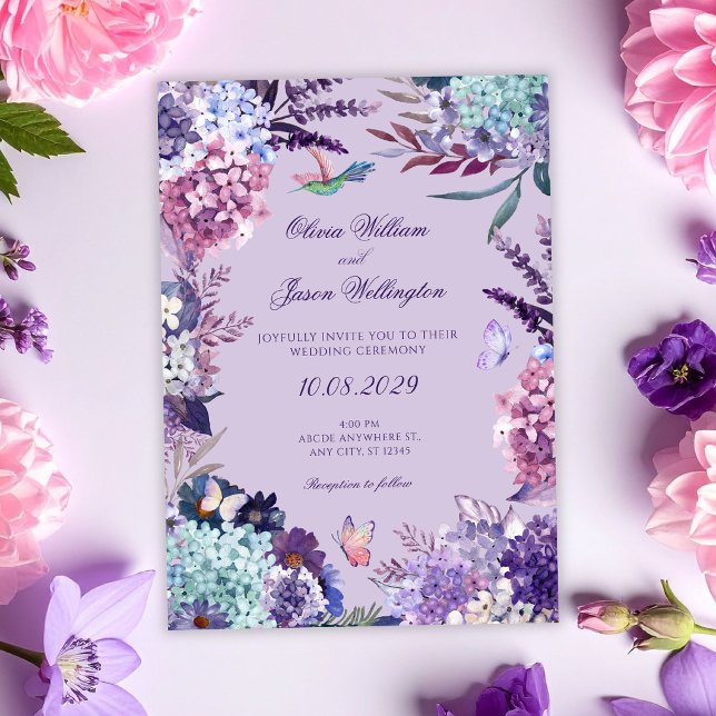 Invitación Boda floral morada (Subido por el creador)