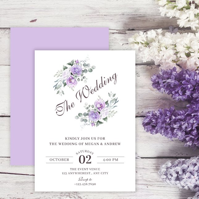 Invitación Boda floral morada (Subido por el creador)