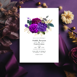Invitación Boda floral morada y violeta