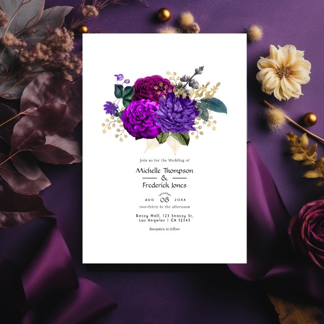 Invitación Boda floral morada y violeta (Subido por el creador)