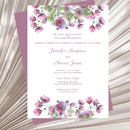 Invitación Boda floral morado suave