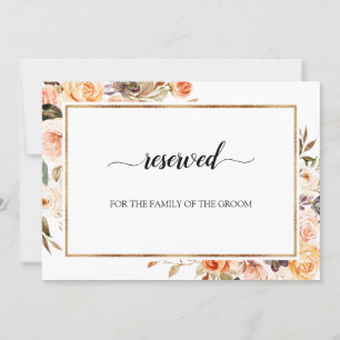 Invitación Boda floral Naranja de Terracotta de Otoño Reserva