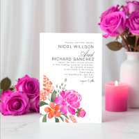 Boda floral naranja y rosa brillante