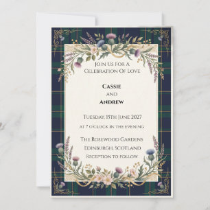 Invitación Boda floral naval