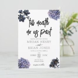 Invitación Boda floral negra y temperamental hasta que la mue