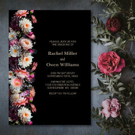 Invitación Boda floral negro