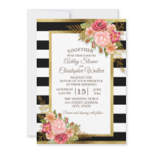 Boda Floral Negro Blanco Rosa Rojo Oro