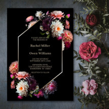 Boda floral negro elegante