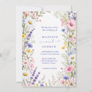 Invitación Boda Floral Neutral Rústica