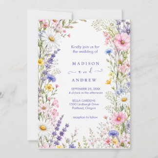 Invitación Boda Floral Neutral Rústica