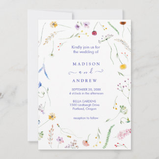 Invitación Boda Floral Neutral Rústica