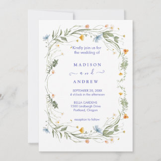 Invitación Boda Floral Neutral Rústica
