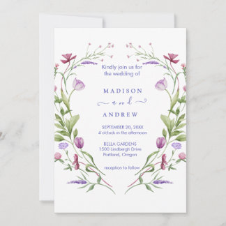 Invitación Boda Floral Neutral Rústica