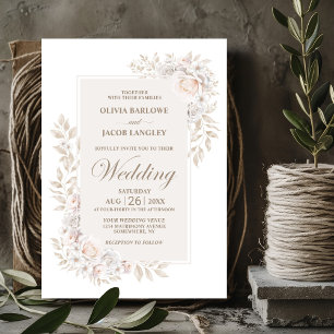 Invitación Boda floral neutro ruso