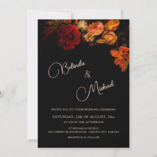 Invitación Boda Floral Noir