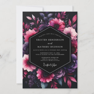 Invitación Boda Floral Noir de Amatista