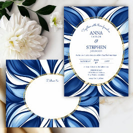 Invitación Boda Floral Orgánica Blue Bliss