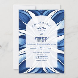 Invitación Boda Floral Orgánica Blue Bliss