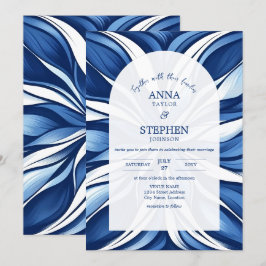 Invitación Boda Floral Orgánica Blue Bliss