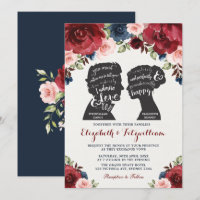 Boda Floral Orgullo Prejuicio Borgoña Azul Marino