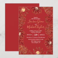 Boda floral oriental de flor de Lotus rojo